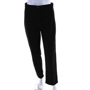 Mitches Women's Suede High Rise Straight Leg Trousers Black Size 27